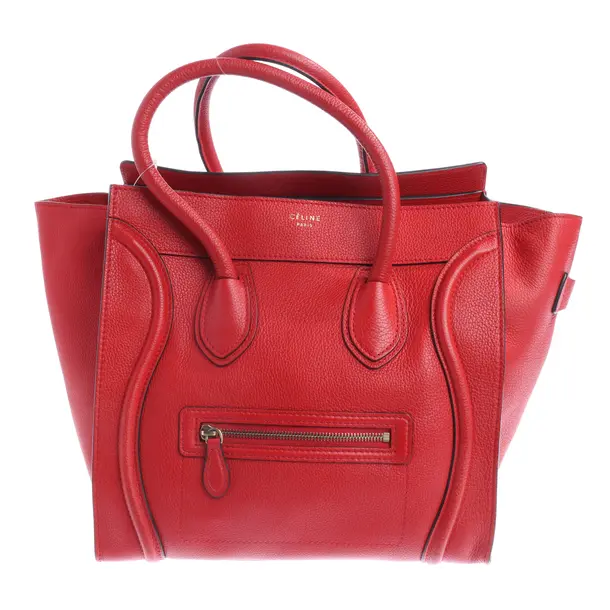 Handbag, in Red, Leather, Céline