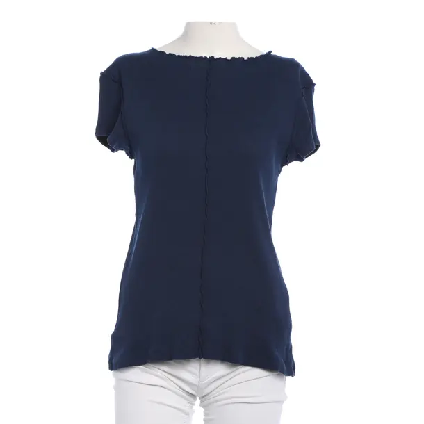 Shirt, in Navy, Cotton, Closed