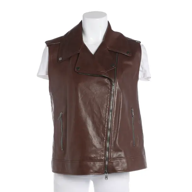 Vest, in Brown, Leather, Brunello Cucinelli