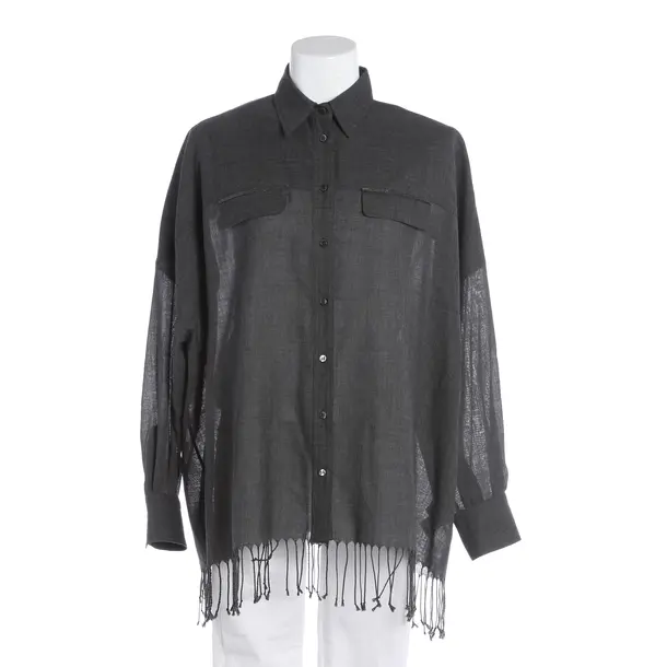 Bluse, in Grau, Wolle, Brunello Cucinelli