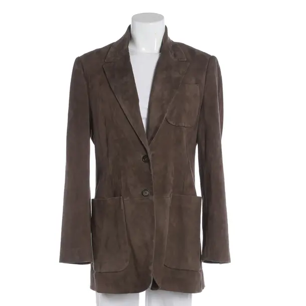 LeatherJacket, in Brown, Leather, Brunello Cucinelli