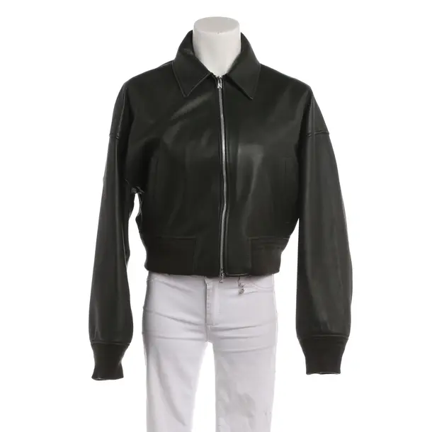 Giacca in pelle, in Verde scuro, Pelle, Bottega Veneta