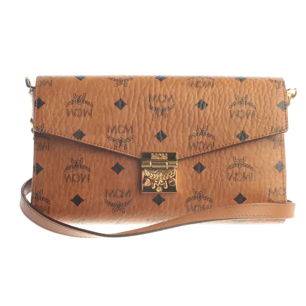 Schultertasche, in Hellbraun, Leder, MCM