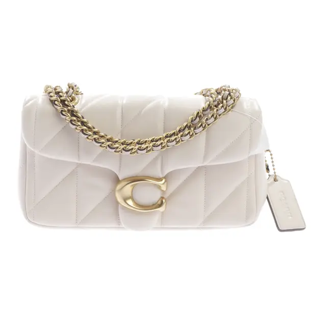 Schultertasche, in Beige, Leder, Coach