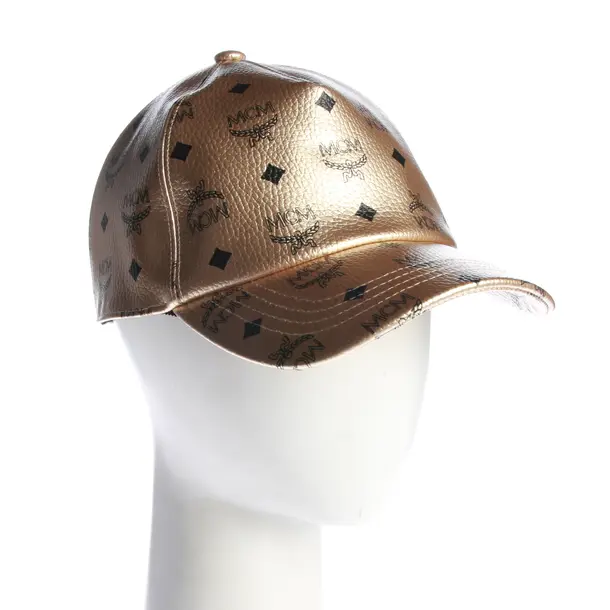 Cap, in Gold, Leather, MCM