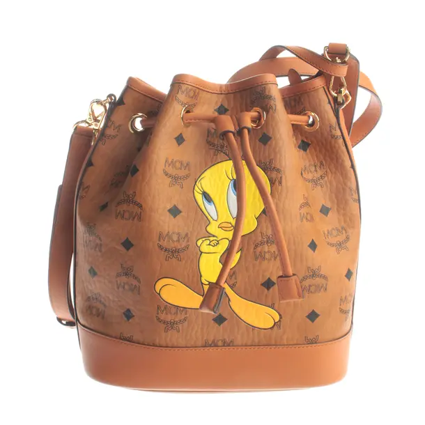 Borsa a secchiello, in Marrone chiaro, Pelle, MCM