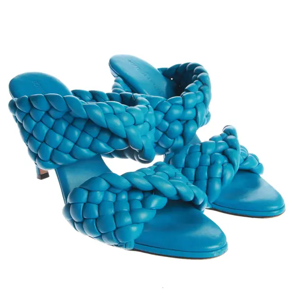 Heeled Sandals, in Blue, Bottega Veneta