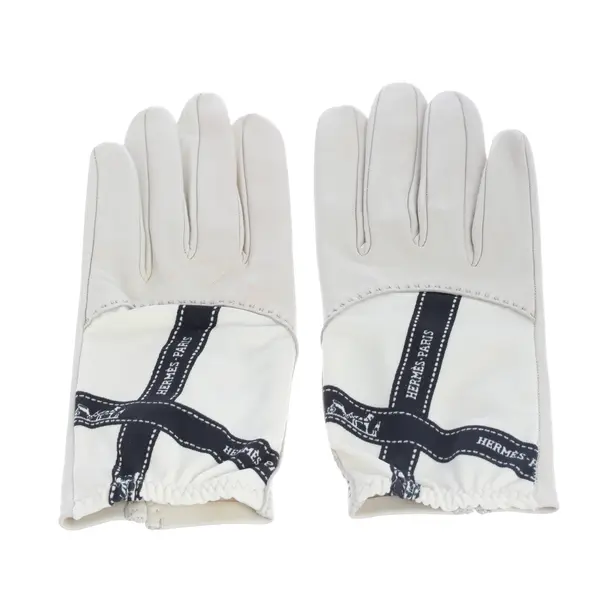 Lederhandschuhe, in Beige, Leder, Hermès