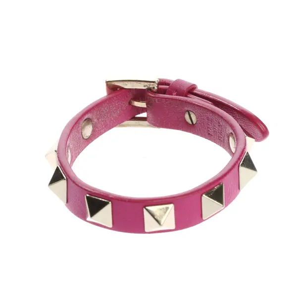 Armband, in Rosa, Leder, Valentino