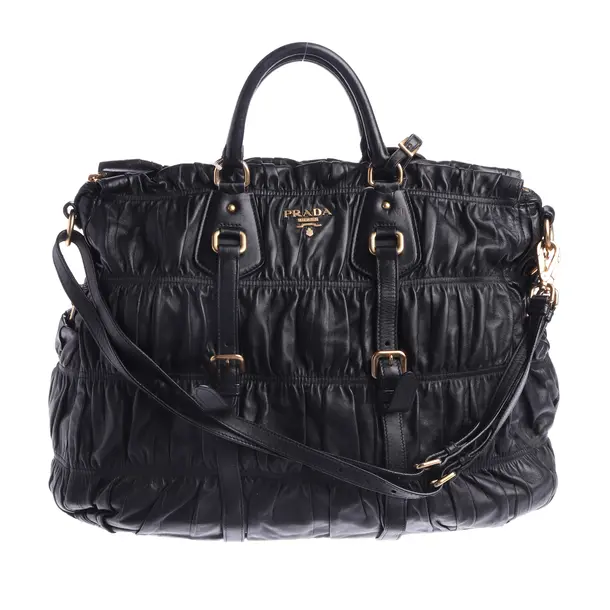 Schultertasche, in Schwarz, Leder, Prada