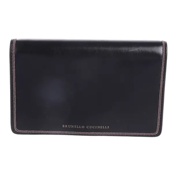 Clutch Bag, in Brown, Leather, Brunello Cucinelli