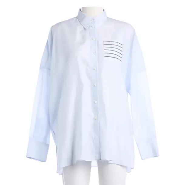 Blouse, in Light Blue, Cotton, Brunello Cucinelli