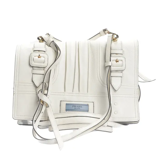 Schultertasche, in Beige, Leder, Prada