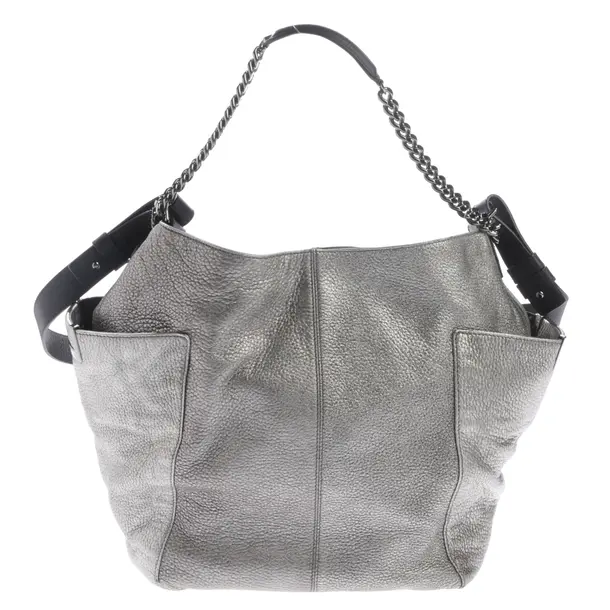 Shopper Bag, in Silver, Leather, Jimmy Choo