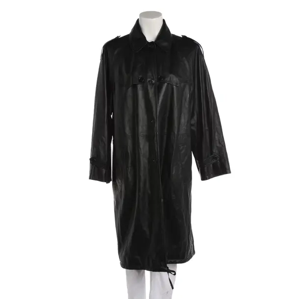 Leather Coat, in Black, Leather, Prada