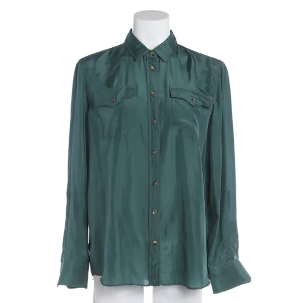 Blouse, in Green, Silk, Brunello Cucinelli