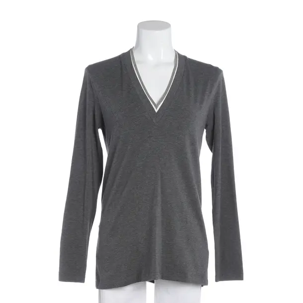 Longsleeve, in Grau, Baumwolle, Brunello Cucinelli