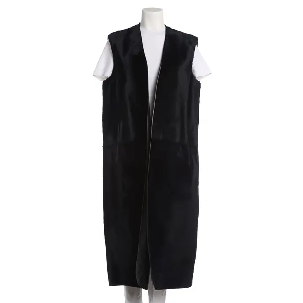 Gilet, in Nero, Pelle, Jil Sander