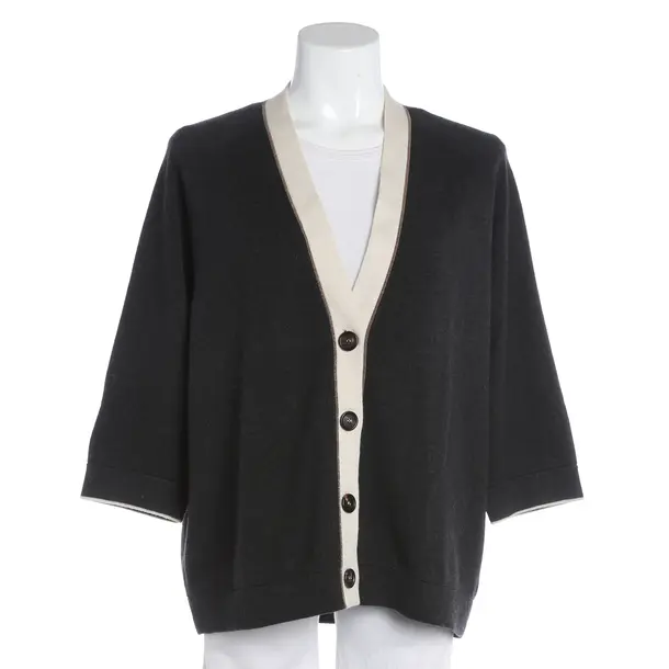 Cardigan, in Dark Gray, Wool, Brunello Cucinelli