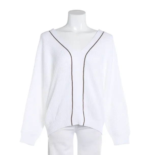 Jumper, in White, Cotton, Brunello Cucinelli