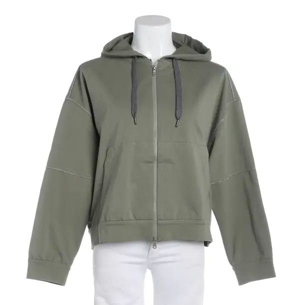 Hoodie, in Green, Cotton, Brunello Cucinelli