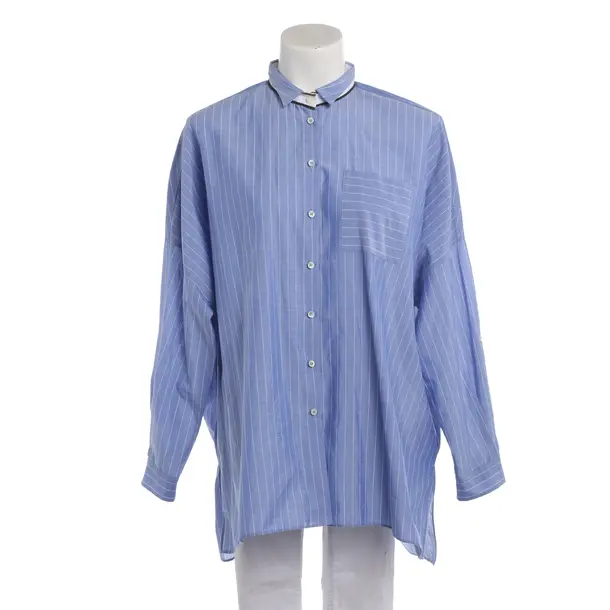 Bluse, in Blau, Baumwolle, Brunello Cucinelli