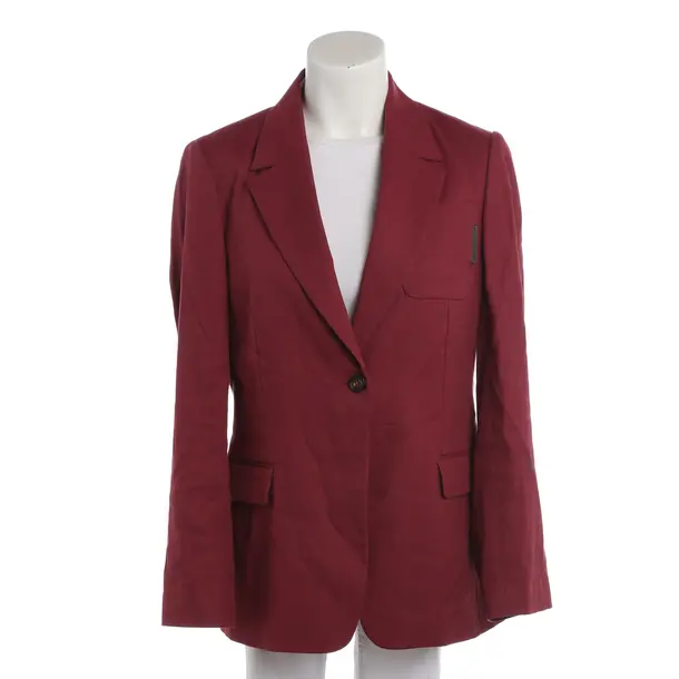 Blazer, in Bordeaux, Linen, Brunello Cucinelli