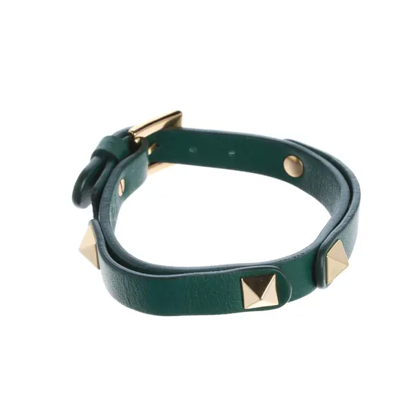 Armband, in Grün, Leder, Valentino