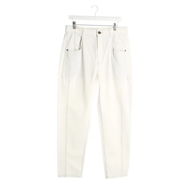 Straight Fit Jeans, in Cream, Cotton, Brunello Cucinelli