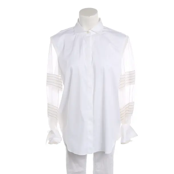 Camicetta, in Bianco, Cotone, Brunello Cucinelli