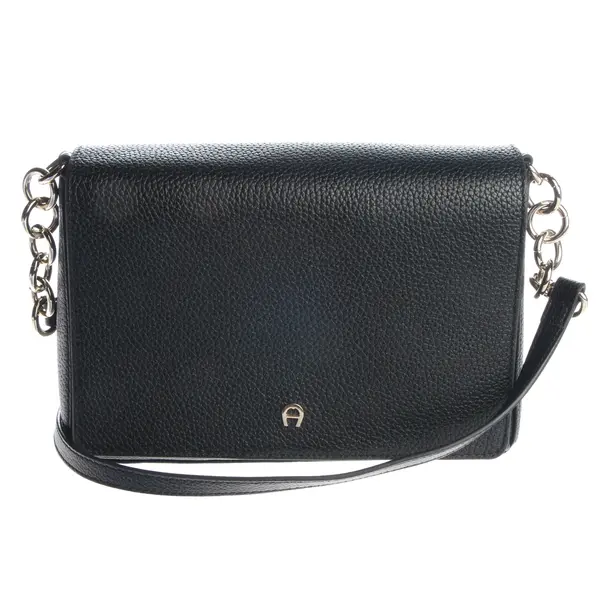 Schultertasche, in Schwarz, Leder, Aigner