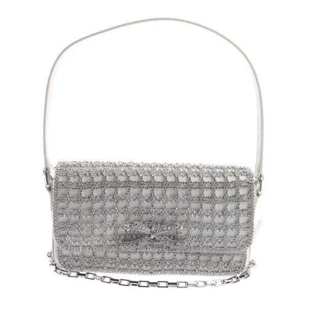 Handtasche, in Silber, Leder, self-portrait