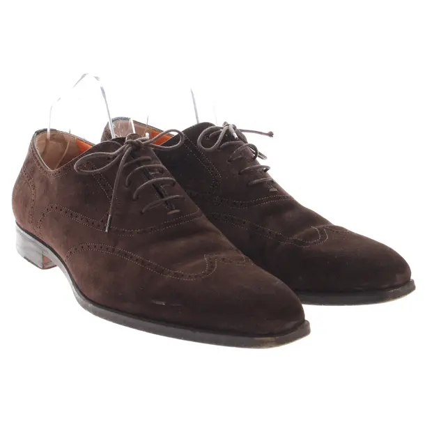 Halbschuhe, in Dunkelbraun, Santoni