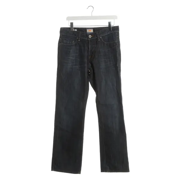 Straight Fit Jeans, in Navy, Cotton, Hugo Boss Orange