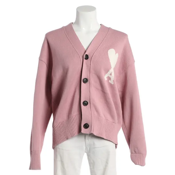 Cardigan, in Light Pink, Cotton, Ami Paris