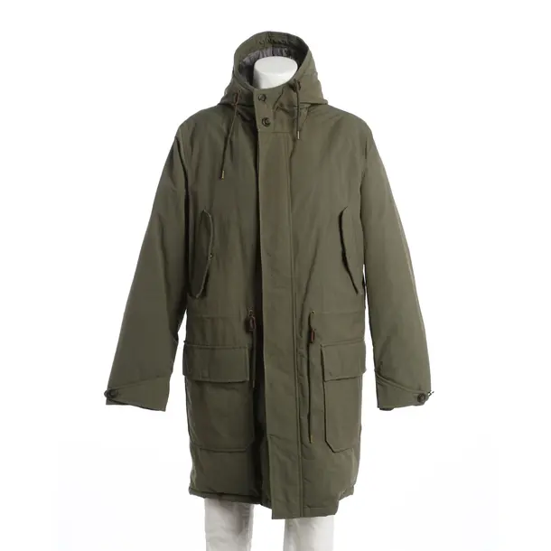 Winter Coat, in Olive Green, Polyamide, Closed