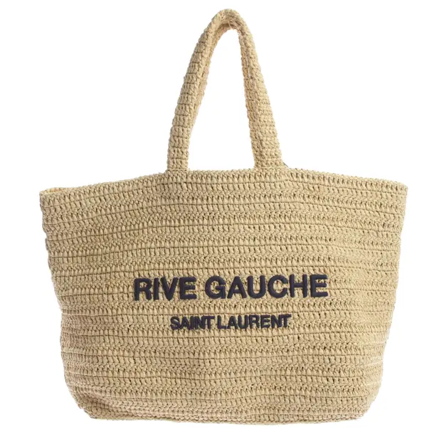 Shopper Bag, in Light Brown, Straw, Saint Laurent