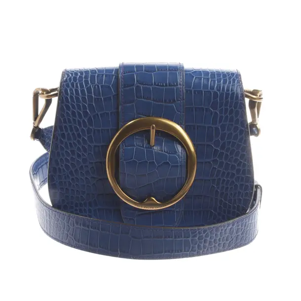 Schultertasche, in Blau, Leder, Polo Ralph Lauren