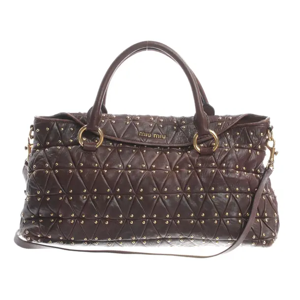 Handbag, in Dark Brown, Leather, Miu Miu
