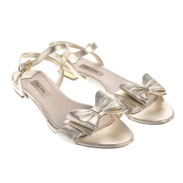 Sandals, in Gold, Miu Miu