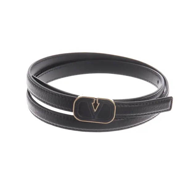 Belt, in Black, Leather, Valentino