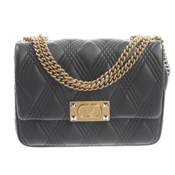 Schultertasche, in Schwarz, Leder, Valentino