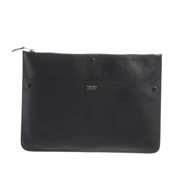 Cosmetic Bag, in Black, Leather, Giorgio Armani