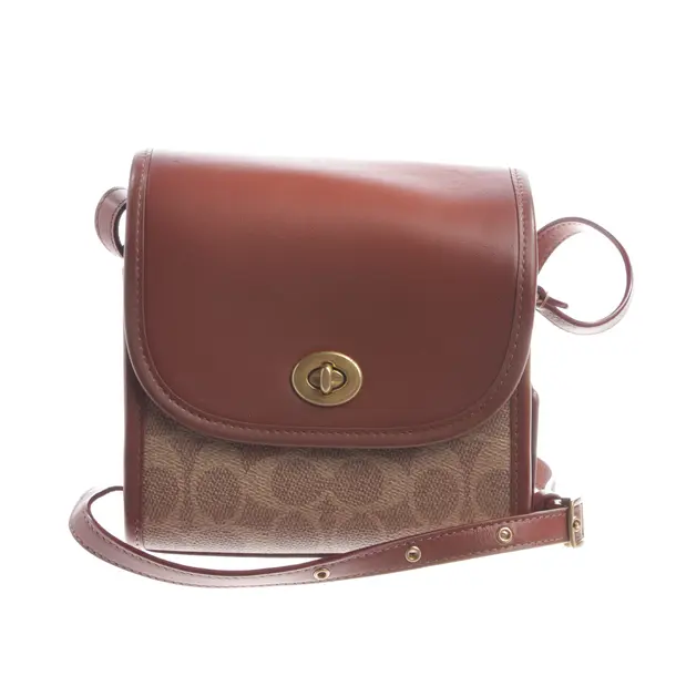 Schultertasche, in Braun, Leder, Coach