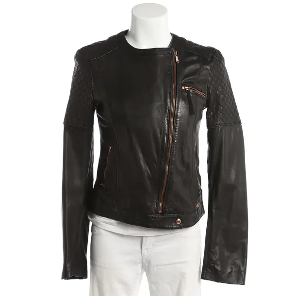 Giacca in pelle, in Nero, Pelle, 7 per tutta l'umanità