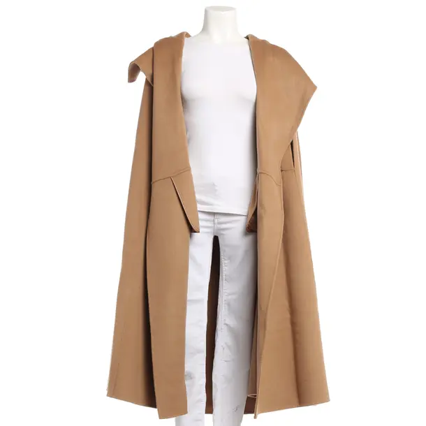 Poncho, in Light Brown, Wool, Totême