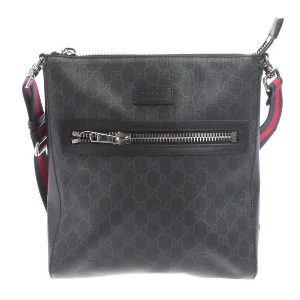 Schultertasche, in Dunkelgrau, Leder, Gucci