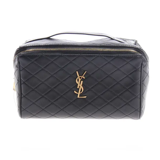 Kosmetiktasche, in Schwarz, Leder, Saint Laurent