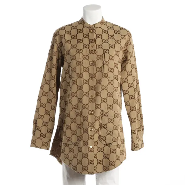 Bluse, in Braun, Baumwolle, Gucci