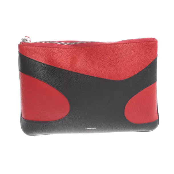 Clutch Bag, in Red, Leather, Salvatore Ferragamo